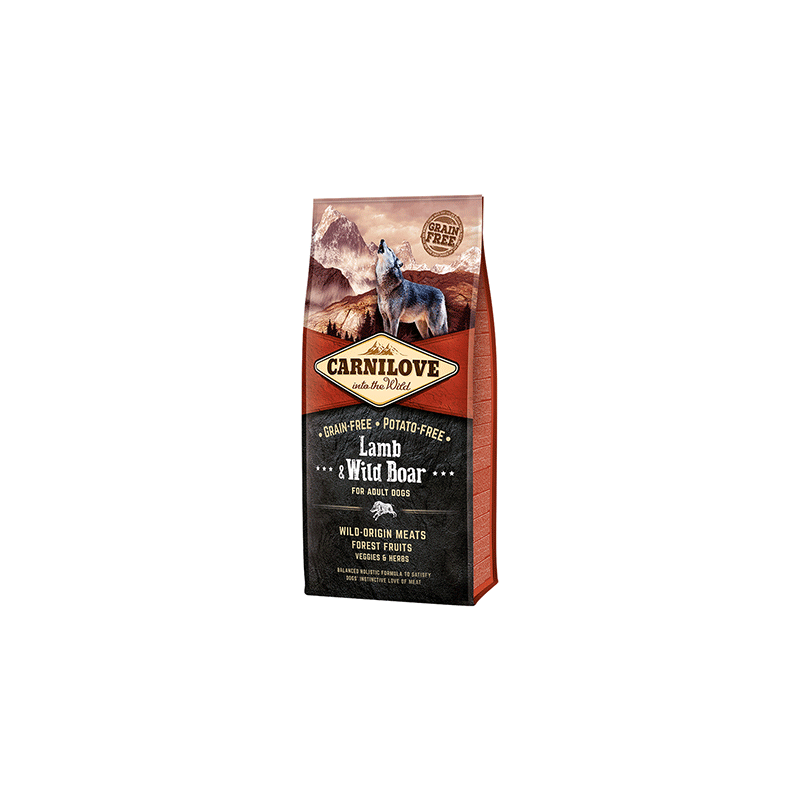 Carnilove Lamb & Wild Boar Adult sausas pašaras šunims, 12 kg
