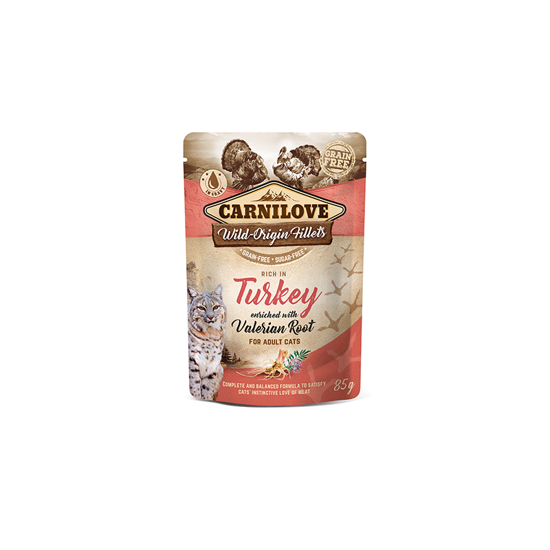 Carnilove Turkey Valeriana konservai su kalakutiena ir valerijonu katėms, 85 g