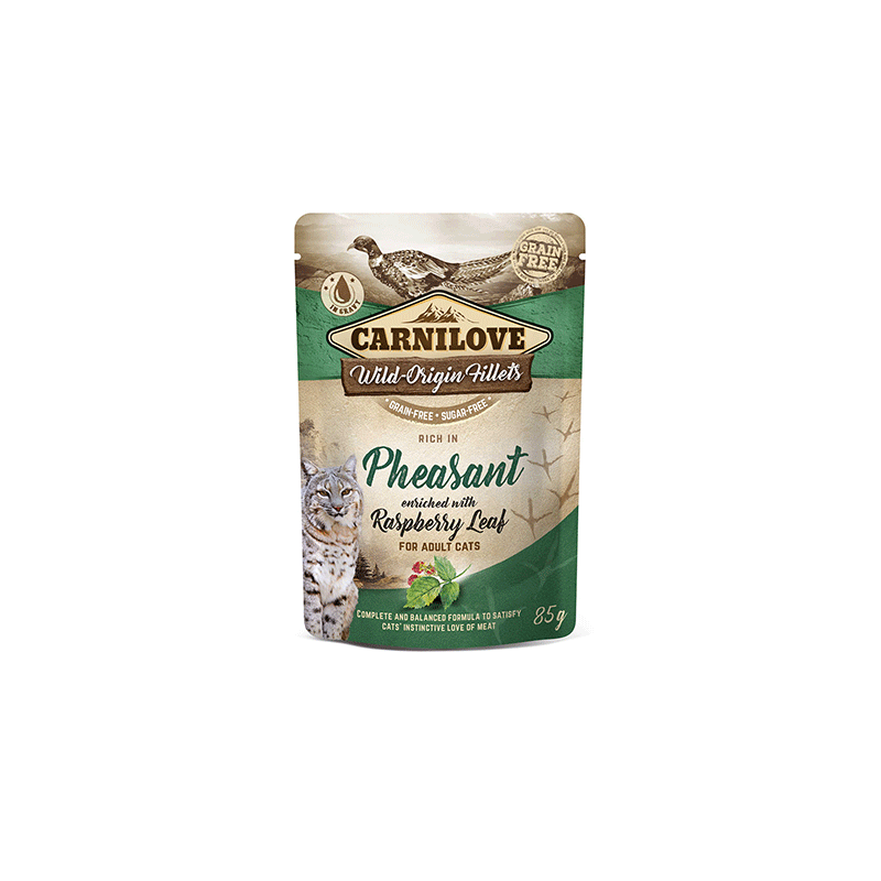 Carnilove Pheasant Raspberry Leaves konservai su fazaniena ir aviečių lapais katėms, 85 g