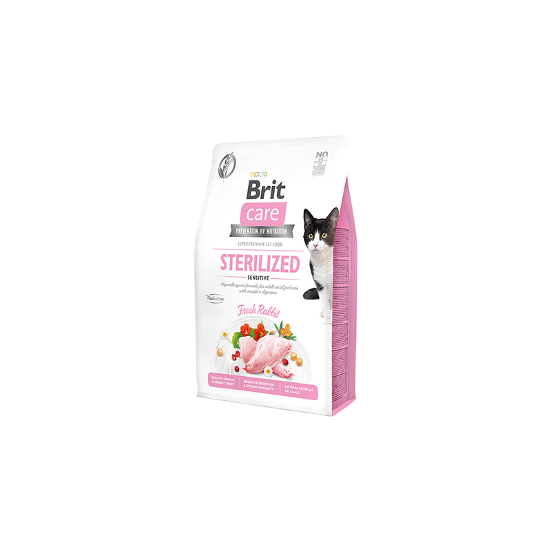 Brit Care Sterilized Sensitive sausas kačių pašaras, 2 kg