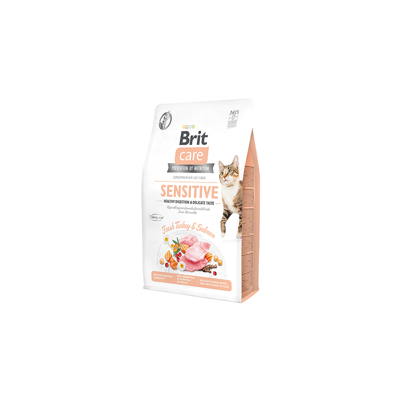 Brit Care Sensitive Healthy Digestion sausas kačių pašaras, 2 kg
