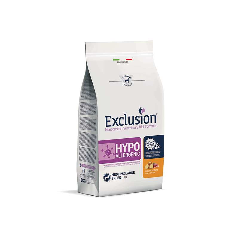 Exclusion Hypoallergenic maistas šunims su antiena ir bulvėmis, M/L, 12 kg