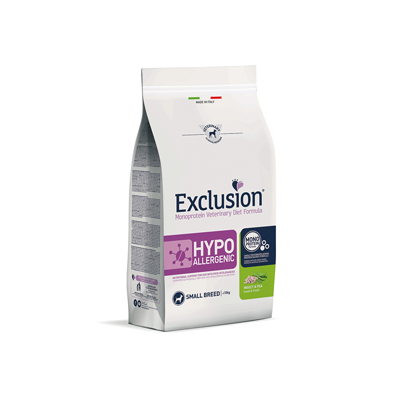 Exclusion Hypoallergenic su vabzdžių baltymu, mažų veislių šunims, 2 kg