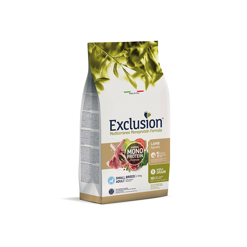 Exclusion Mediterraneo maistas su ėriena mažų veislių šunims, 2 kg