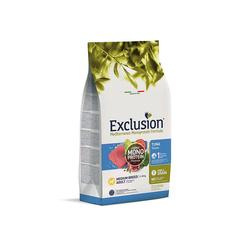 Exclusion Mediterraneo maistas šunims su tunu, M, 3 kg