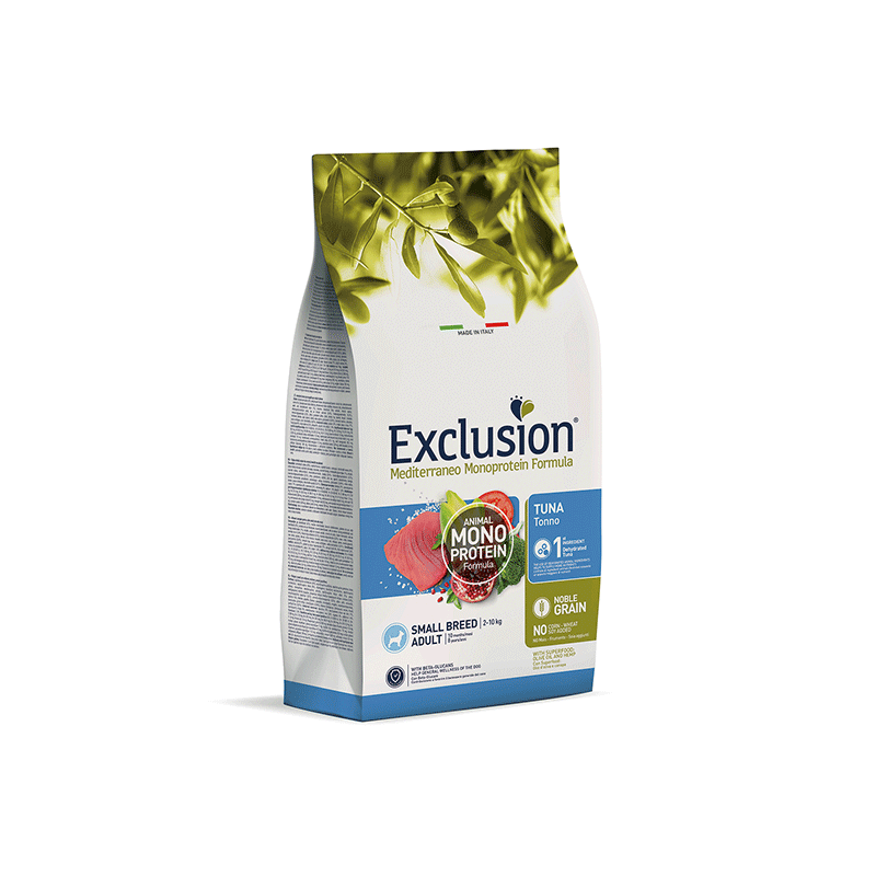 Exclusion Mediterraneo maistas šunims su tunu, S, 7 kg