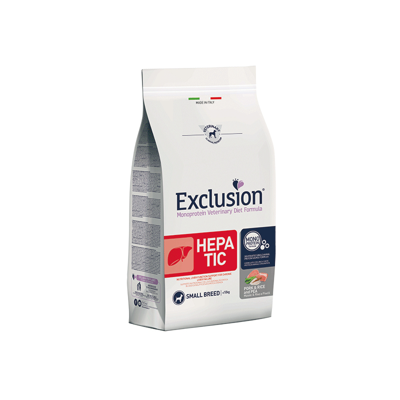 Exclusion Hepatic maistas šunims su kiauliena, S, 2 kg
