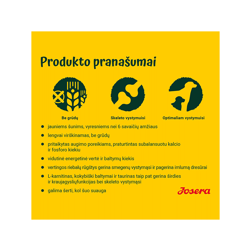 Josera YoungStar begrūdis šunų maistas, 900 g