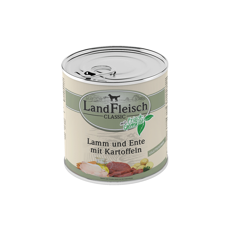 LandFleisch konservai šunims su ėriena, antiena ir bulvėmis