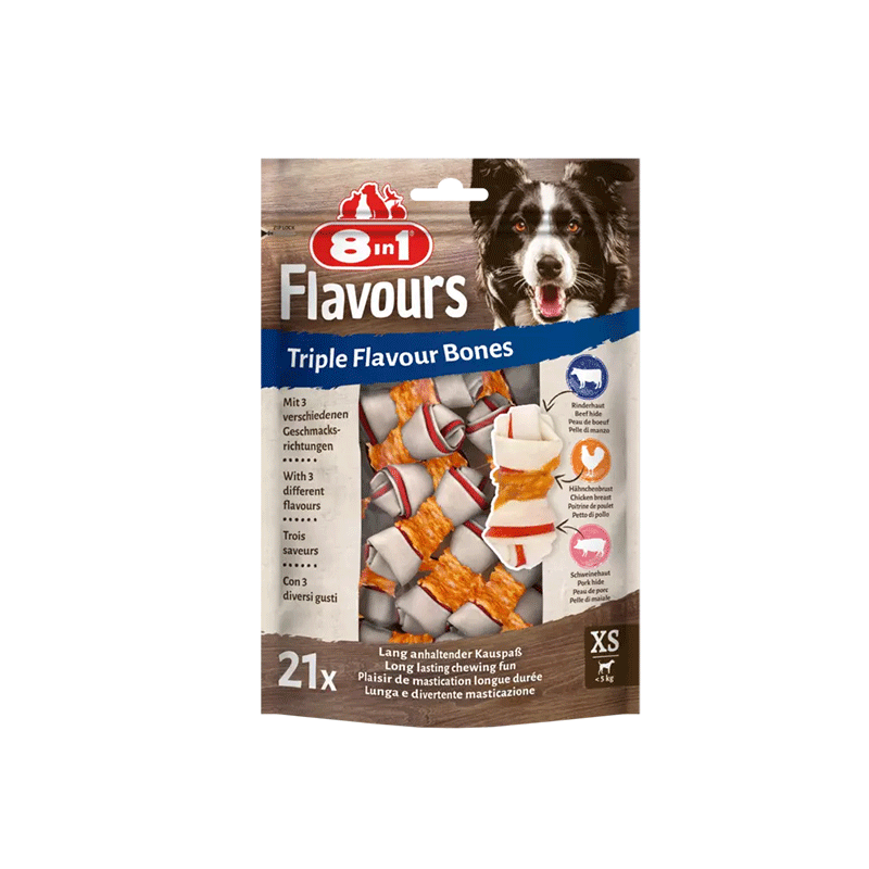 8in1 Flavours trigubo skonio kauliukai mažų veislių šunims, 21 vnt.