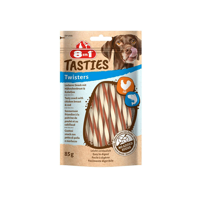 8in1 Tasties Twisters skanėstai šunims, 85 g
