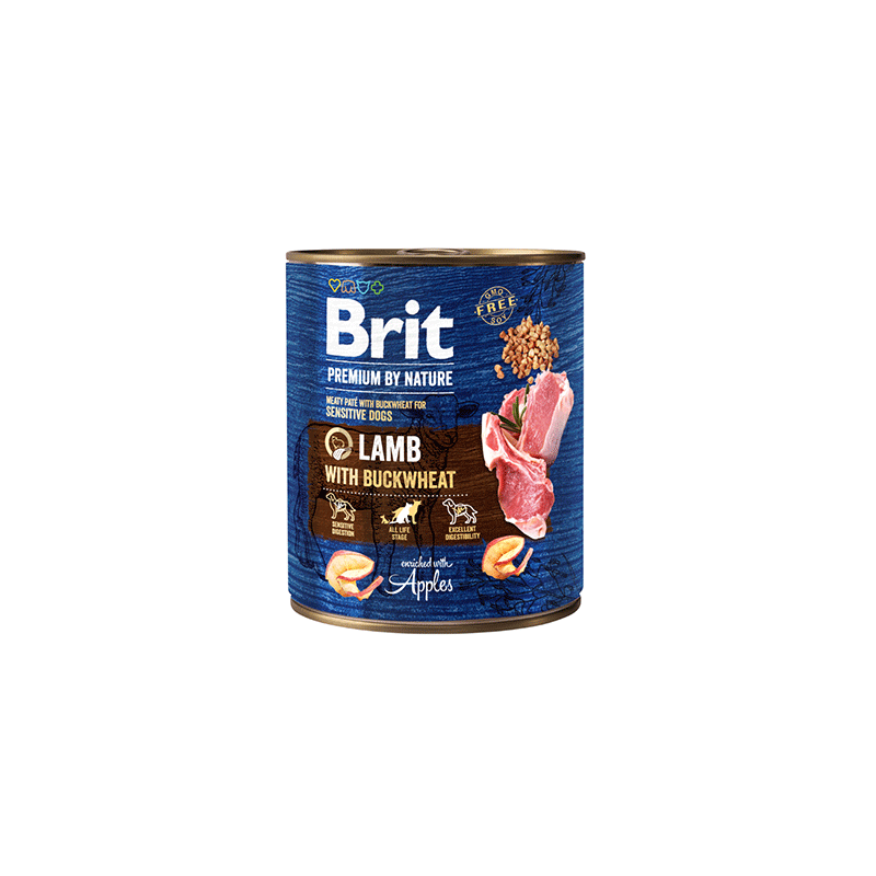 Brit Premium by Nature Lamb konservuotas pašaras šunims, 800 g