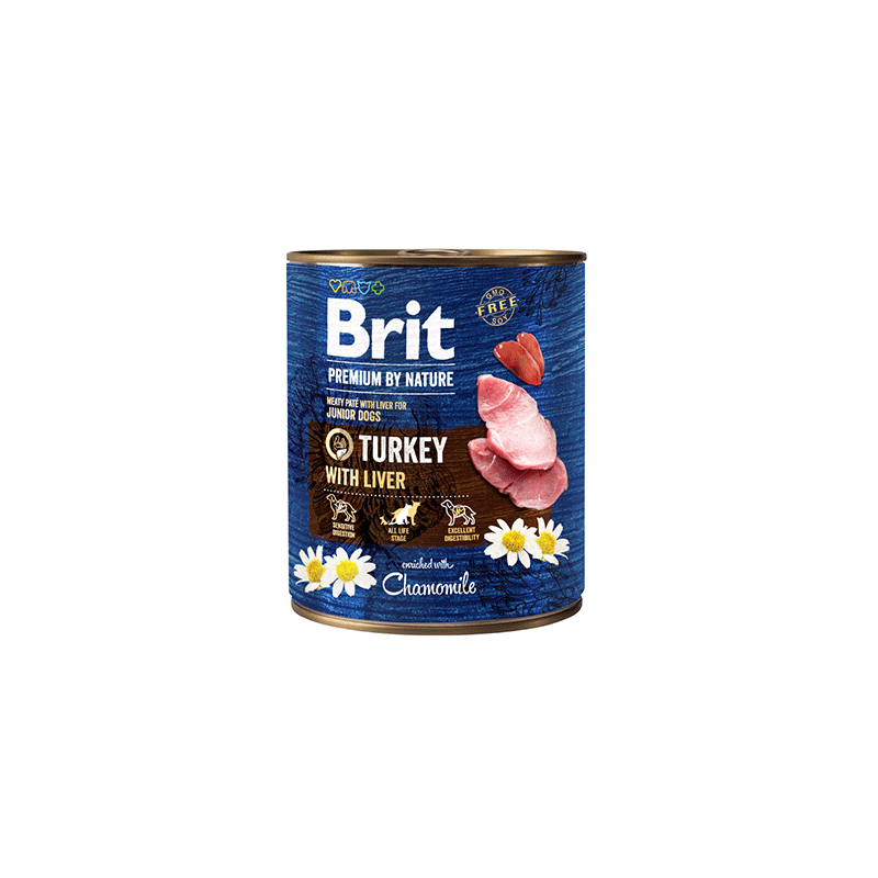 Brit Premium by Nature Turkey konservuotas pašaras šunims, 800 g