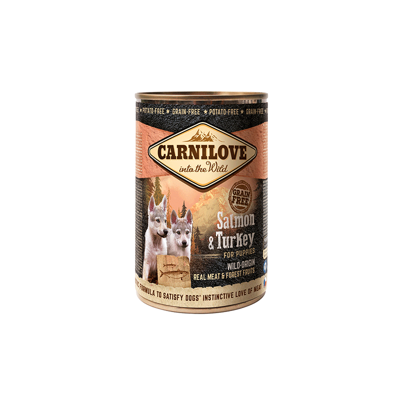 Carnilove Wild Meat Salmon & Turkey Puppies konservuotas pašaras šuniukams, 400 g