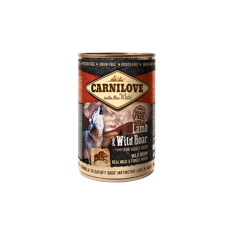 Carnilove Wild Meat Lamb & Wild Boar konservuotas pašaras šunims, 400 g