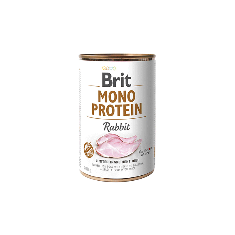 Brit Care Mono Protein Rabbit konservuotas pašaras šunims, 400 g