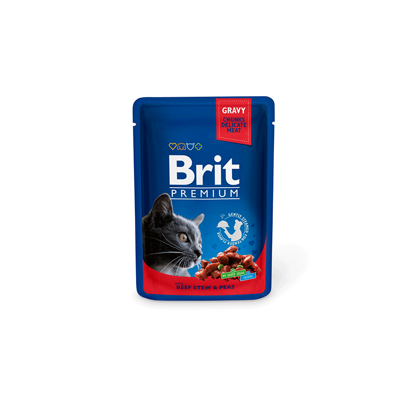 Brit Premium Beef Stew & Peas konservai katėms, 100 g