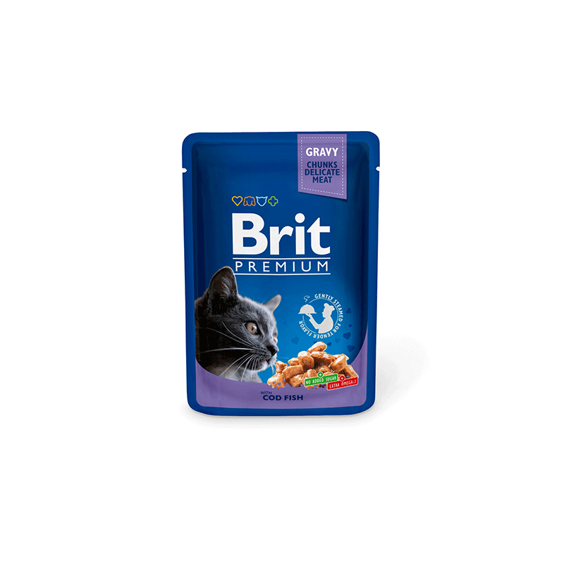 Brit Premium Cod fish konservuotas pašaras katėms, 100 g