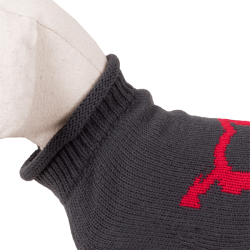 Happet pilkas megztinis su širdelėmis šuniui, 30 cm