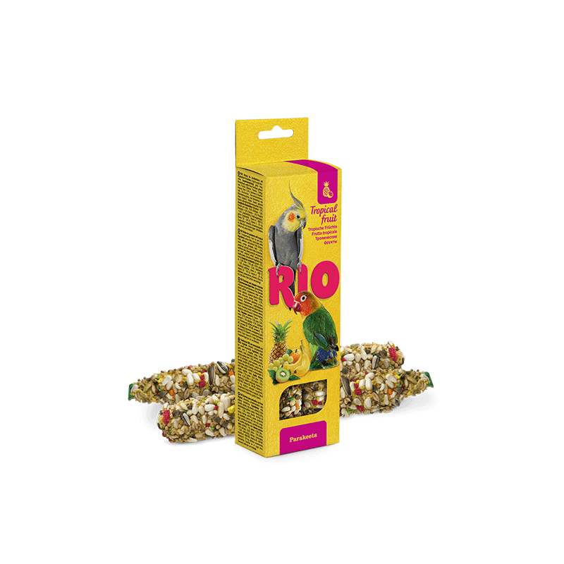 RIO Sticks skanėstai su atogrąžų vaisiais ilgauodegėms papūgoms, 2x40 g