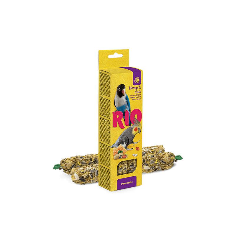 RIO Sticks skanėstai su medumi ir riešutais ilgauodegėms papūgoms, 2x40 g