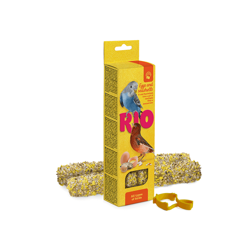 RIO Sticks skanėstai su kiaušiniais ir jūros kriauklėmis paukščiams, 2x40 g