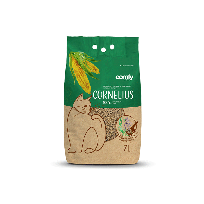 Comfy Cornelius Herbal kukurūzinis kraikas katėms, 7 l