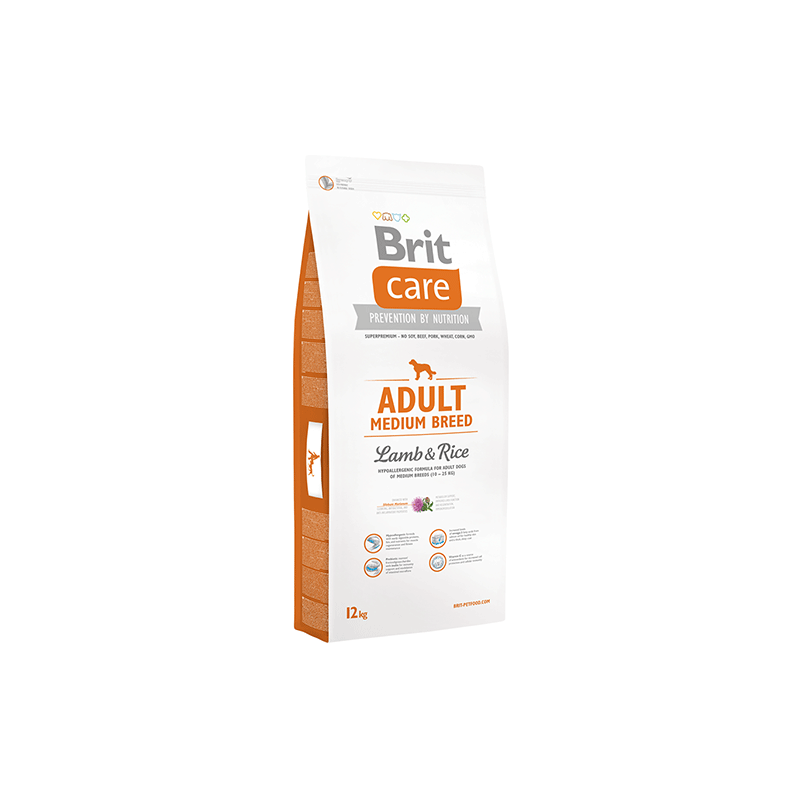 Brit Care Adult Medium Breed Lamb & Rice sausas šunų maistas, 12 kg
