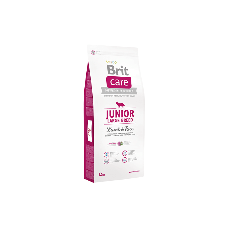 Brit Care Junior Large Breed Lamb & Rice sausas šunų pašaras, 3 kg
