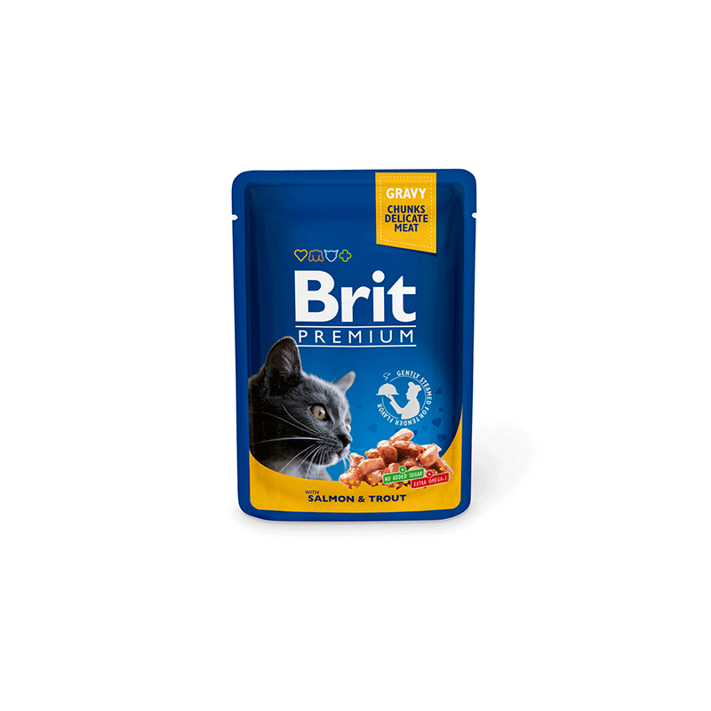 Brit Premium Salmon & Trout konservai katėms, 100 g
