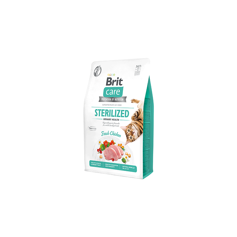 Brit Care Sterilized Urinary Health sausas kačių pašaras, 2 kg