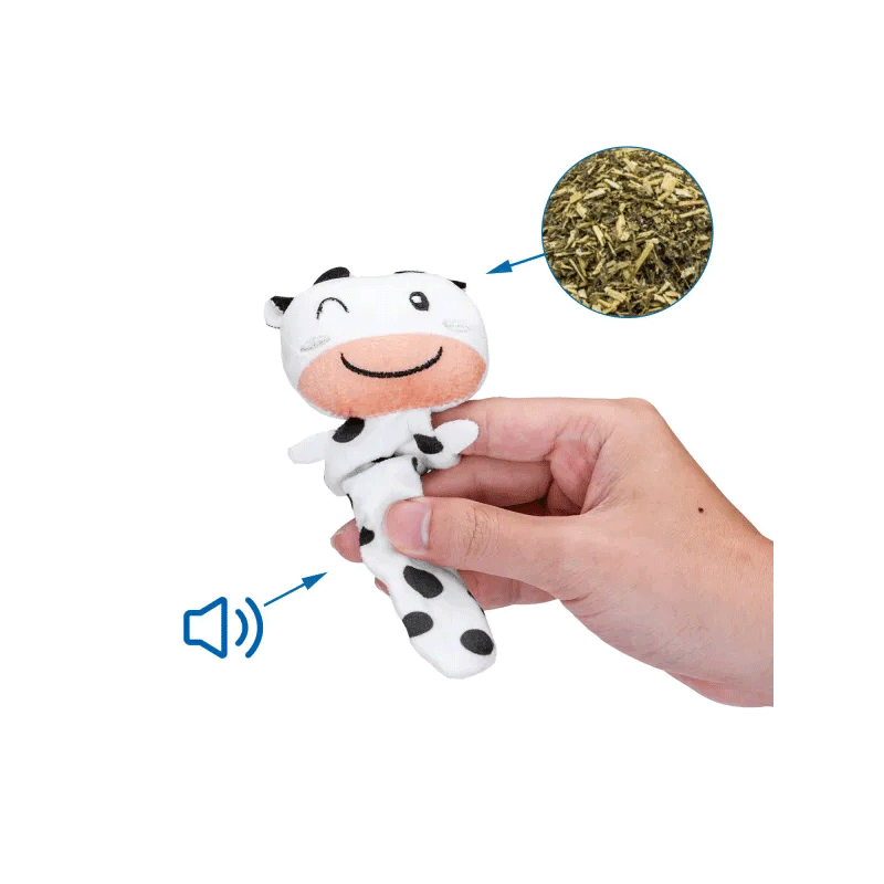 Nobleza pliušinė karvė žaislas su katžole katėms