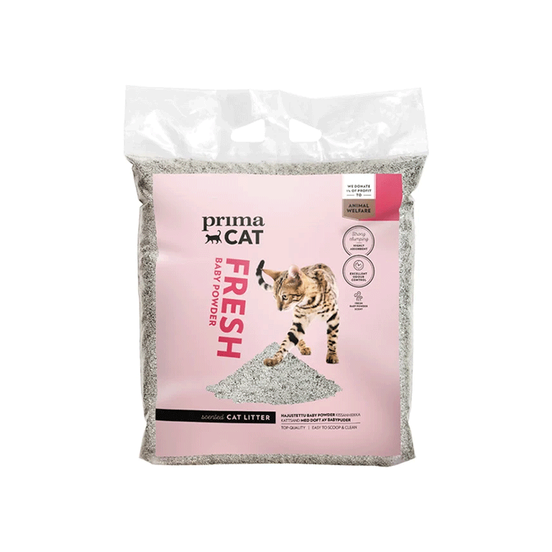 PrimaCat Fresh Baby Powder aromatizuotas kraikas katėms, 7 kg