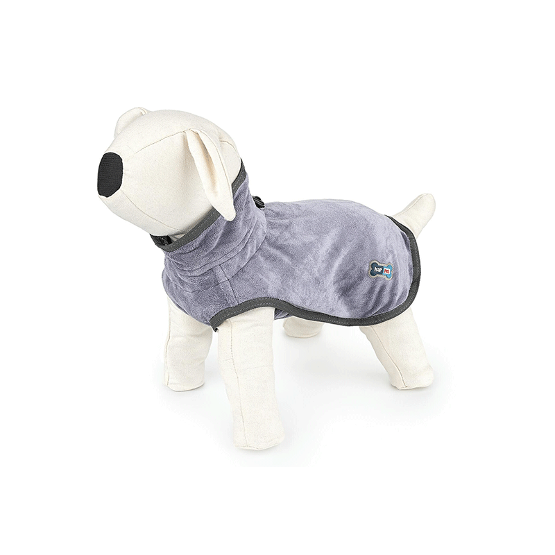 Happet pilkas, mikropluošto paltukas šuniui, 25 cm