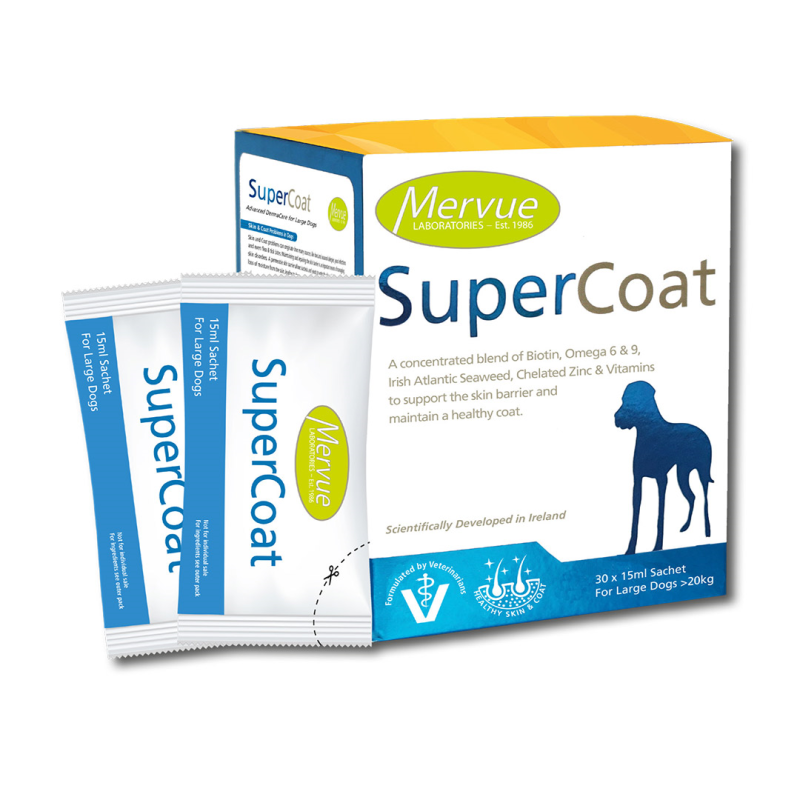 Mervue SuperCoat papildai didelių veislių šunims, 30x15 ml