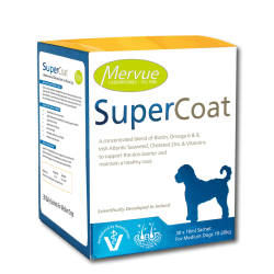 Mervue SuperCoat papildai vidutinio dydžio veislių šunims, 30x10 ml
