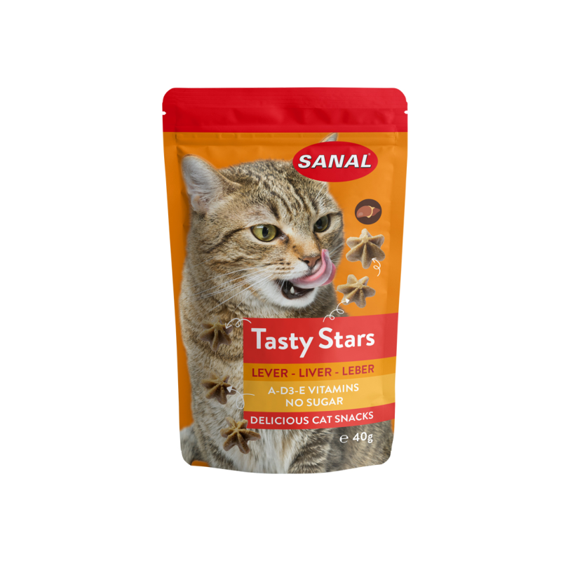 Sanal Tasty Stars Liver skanėstai katėms, 40 g