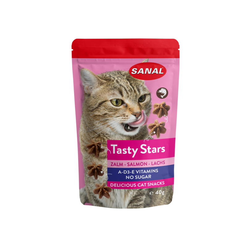 Sanal Tasty Stars Salmon skanėstai katėms, 40 g