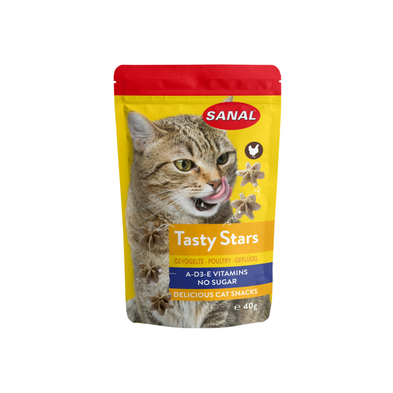Sanal Tasty Stars Poultry skanėstai katėms, 40 g