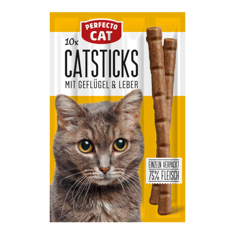 Perfecto Cat paukštienos ir kepenėlių lazdelės katėms, 50 g
