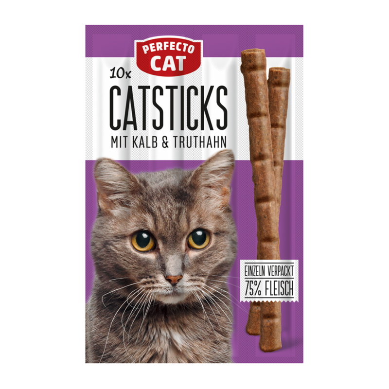 Perfecto Cat veršienos ir kalakutienos lazdelės katėms, 50 g