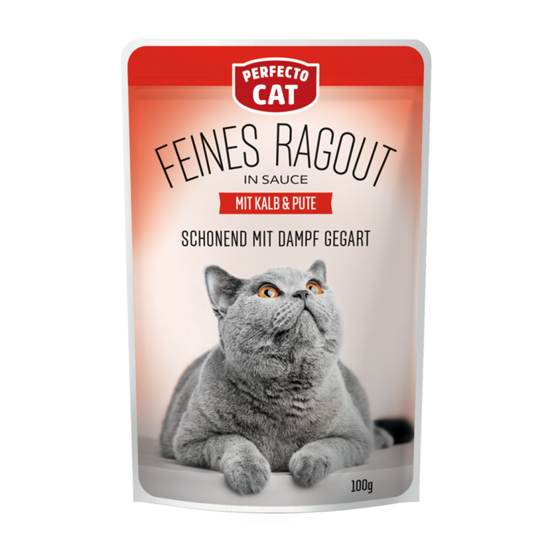 Perfecto Feines Ragout veršienos ir kalakutienos konservai katėms, 100 g