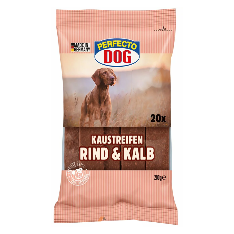 Perfecto Dog juostelės su jautiena ir veršiena šunims, 200 g