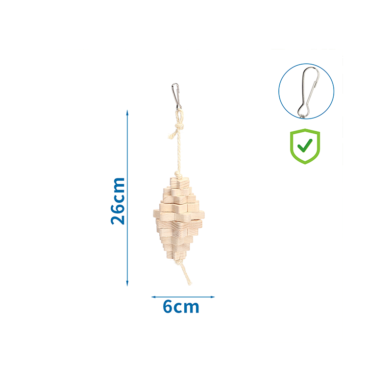 Nobleza medinis žaislas paukščiams ir graužikams