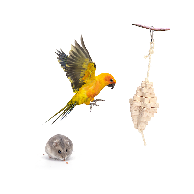 Nobleza medinis žaislas paukščiams ir graužikams