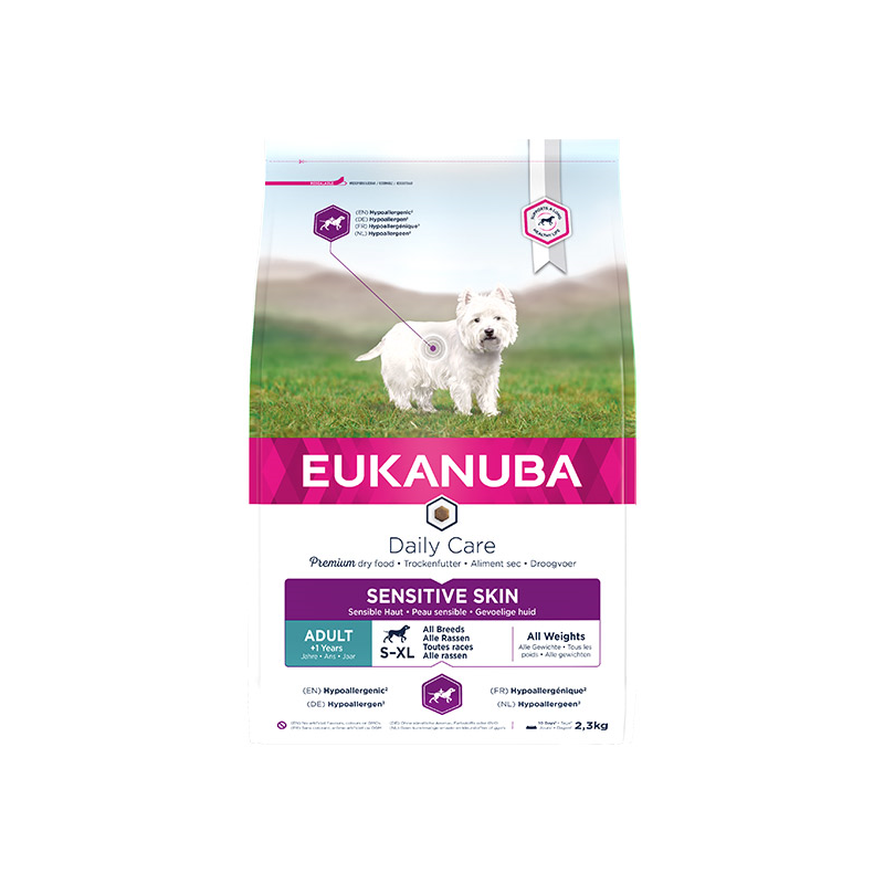 Eukanuba Daily Care Sensitive Skin sausas maistas šunims, 2,3 kg