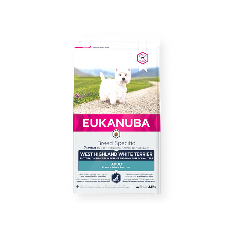 Eukanuba Breed sausas maistas Vakarų Škotijos terjerams, 2,5 kg