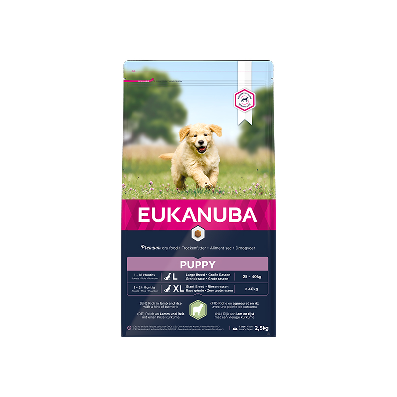 Eukanuba Large Breed Puppy sausas maistas šuniukams su ėriena, 2,5 kg