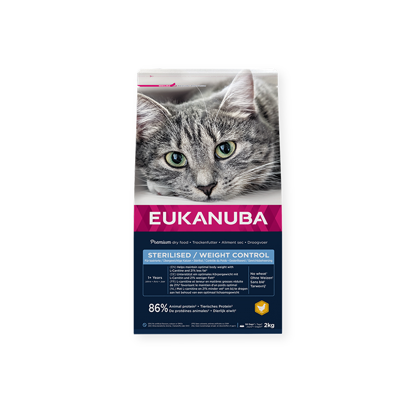 Eukanuba Weight Control sausas maistas sterilizuotoms katėms, 2 kg