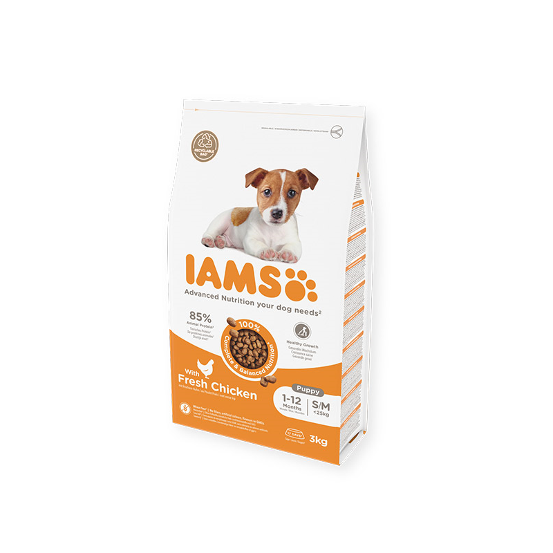 IAMS sausas maistas mažiems / vidutinio dydžio šuniukams su vištiena, 3 kg